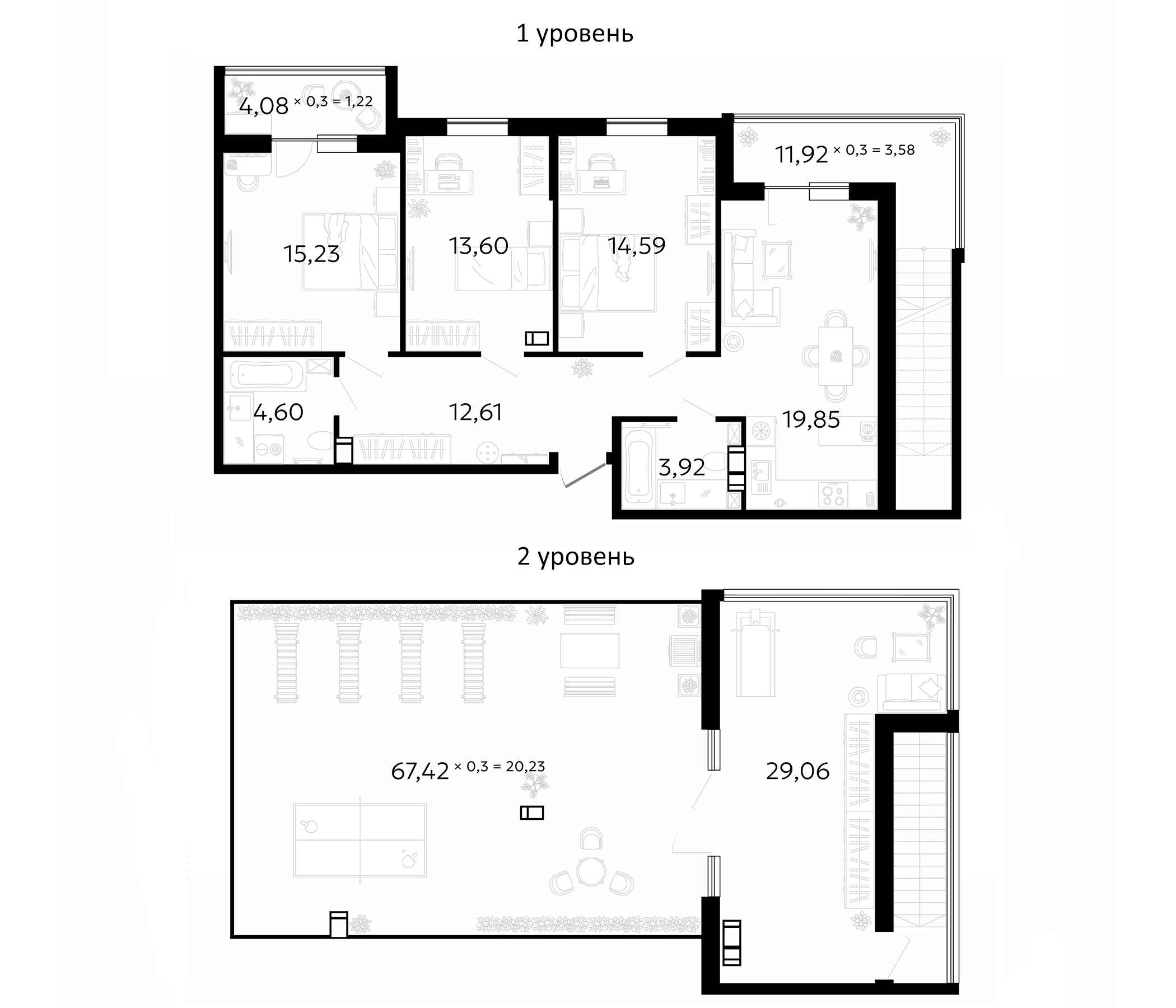 Планировка 113.46 м²