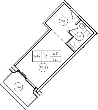 Планировка 23.61 м²
