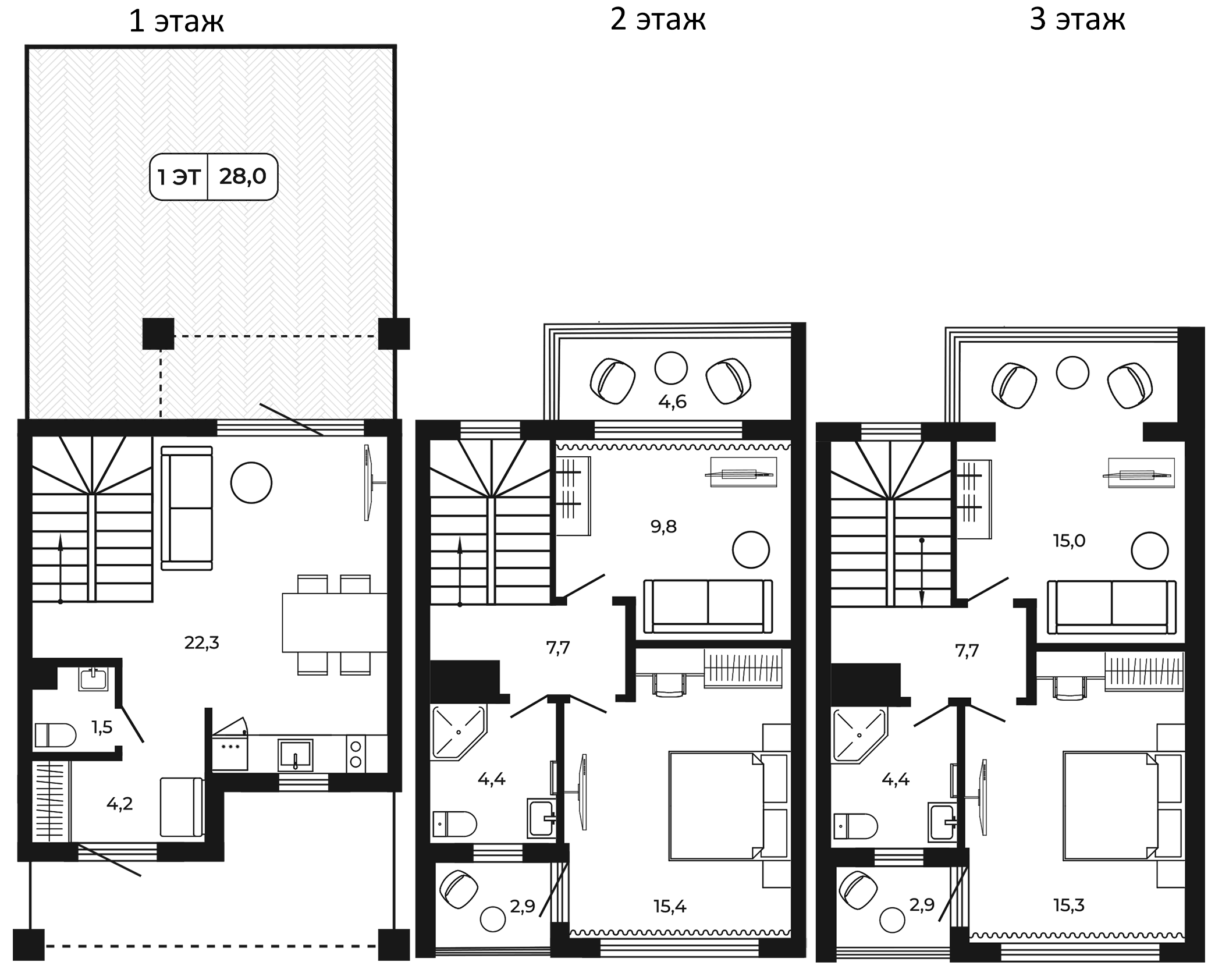 Планировка 107.7 м²
