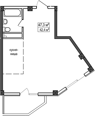 Планировка 42.4 м²