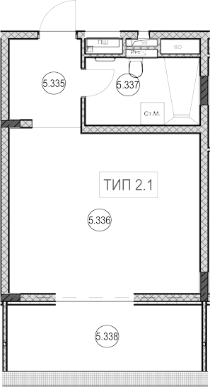 Студия · 30.8 м²