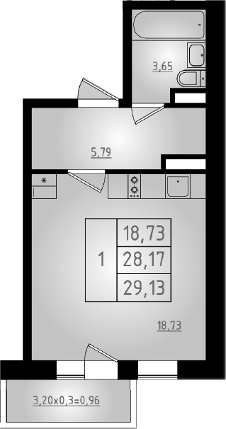 Планировка 28.17 м²