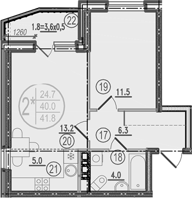 Продается 2-комн. квартира, 40 м²