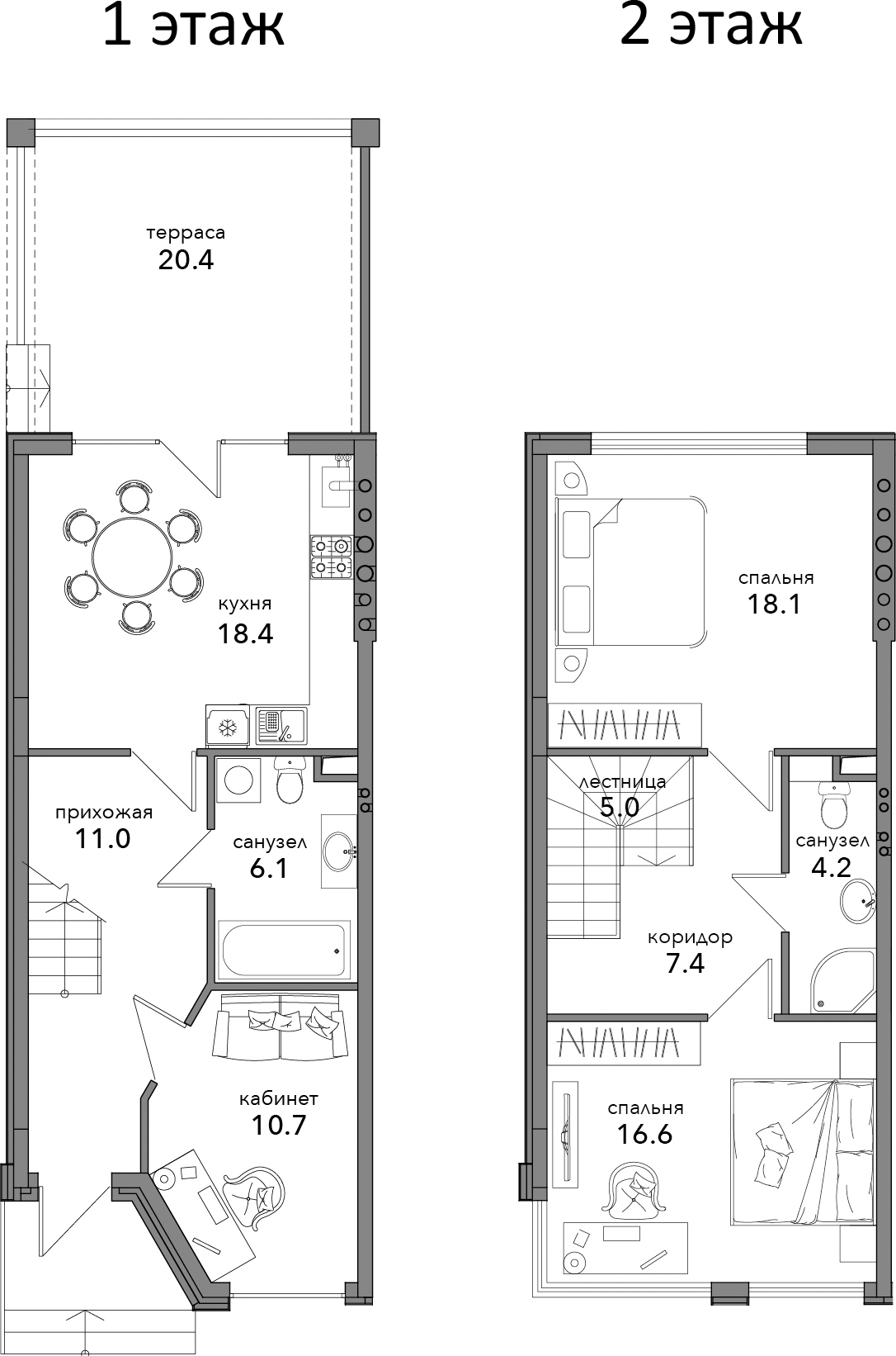 Планировка 96.9 м²