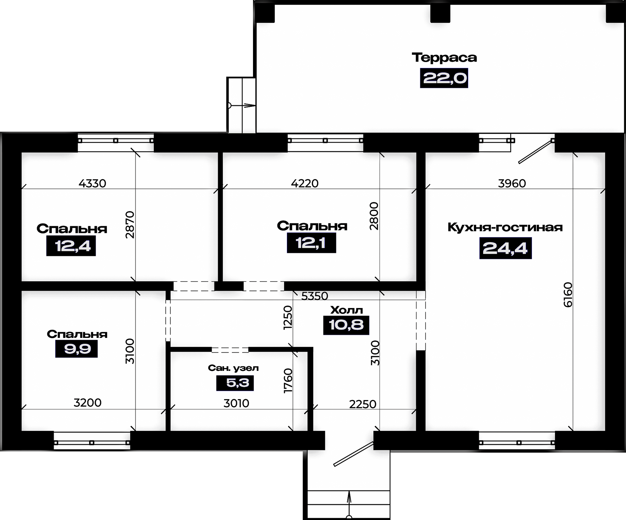 Планировка 72.4 м²
