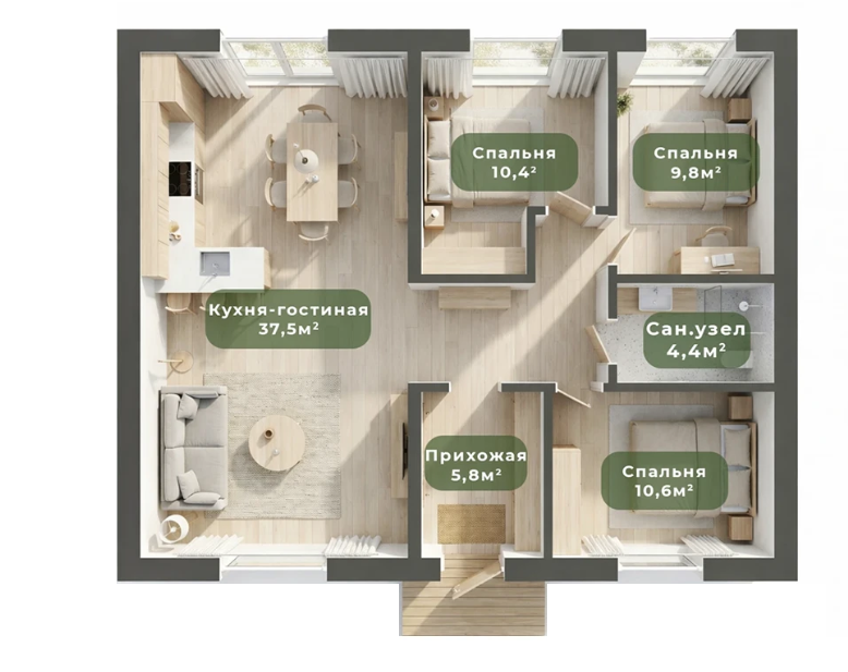 Продается 1-комн. квартира, 85 м²