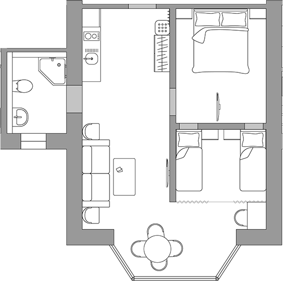 Планировка 50.9 м²