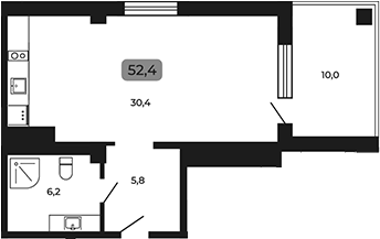Планировка 42.4 м²