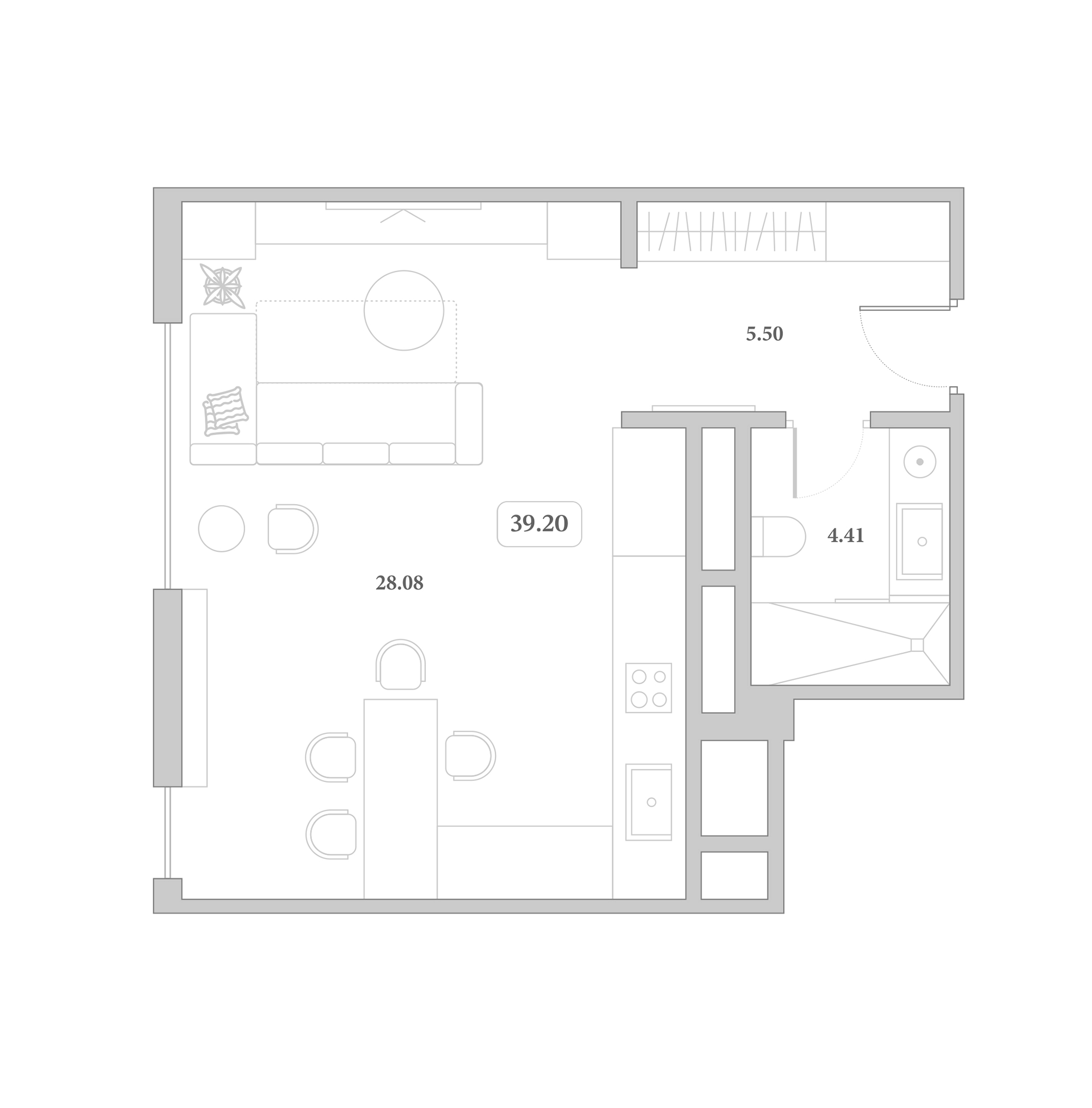 Продается 1-комн. квартира, 39.2 м²