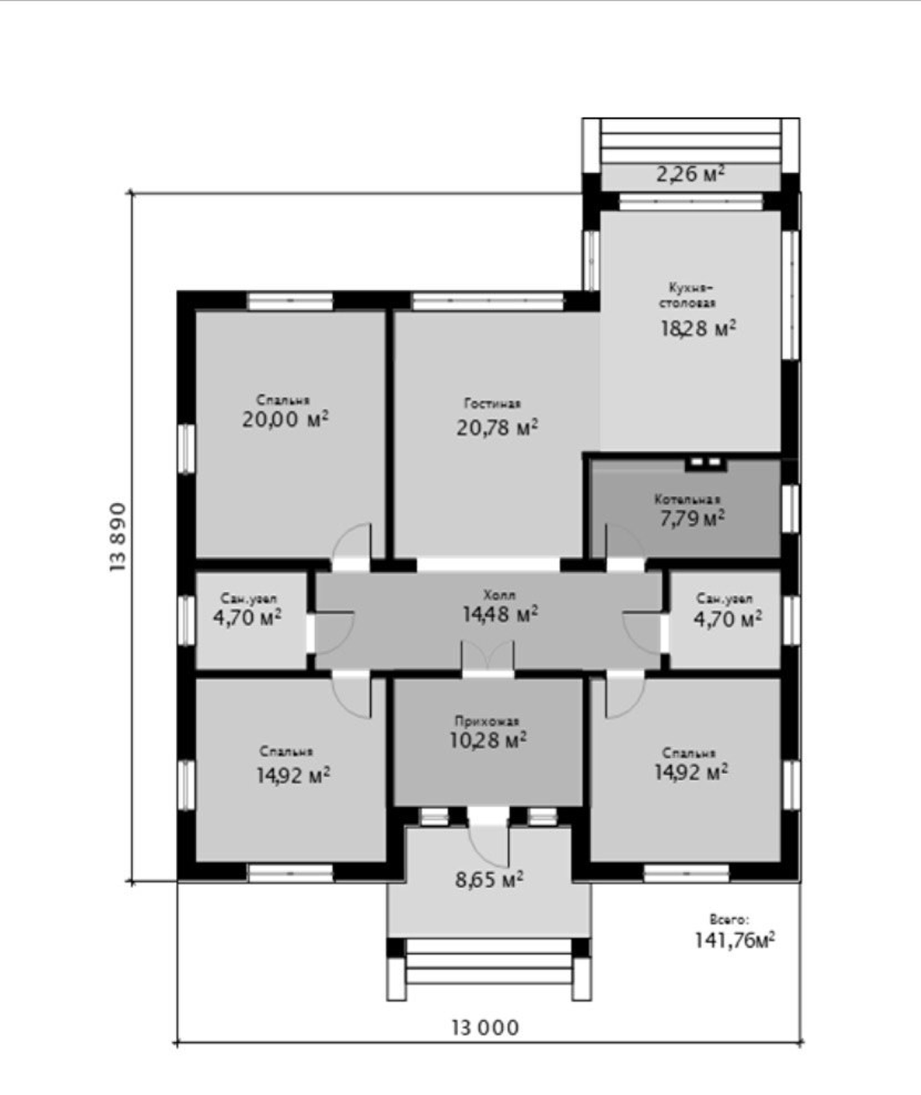 Планировка 125.09 м²
