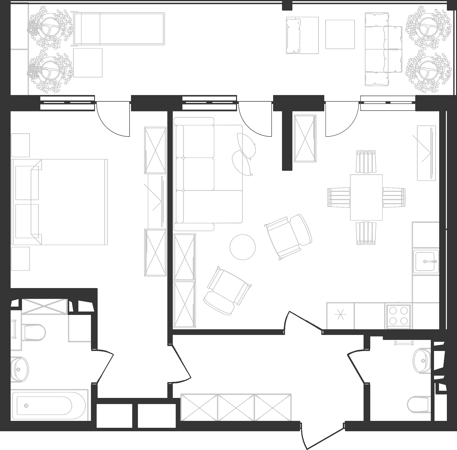 Планировка 60.1 м²