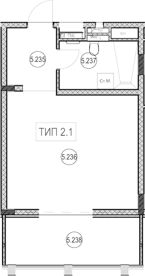 Студия · 30.8 м²
