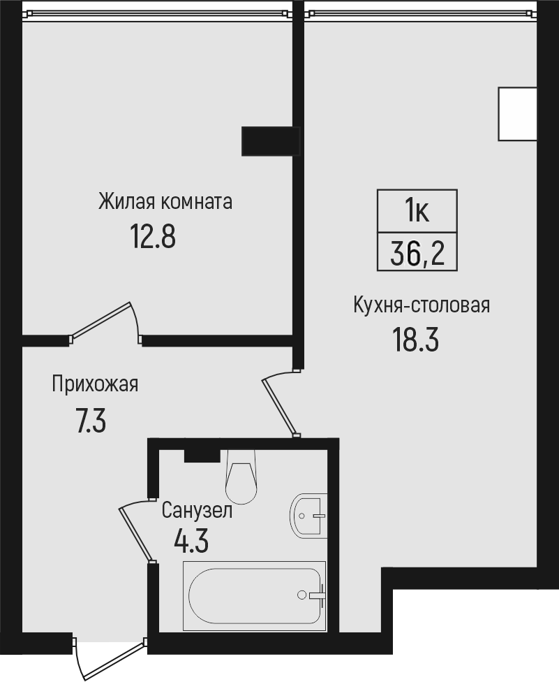 Планировка 36.2 м²