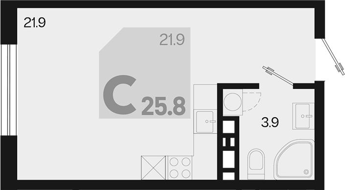 Планировка 25.8 м²