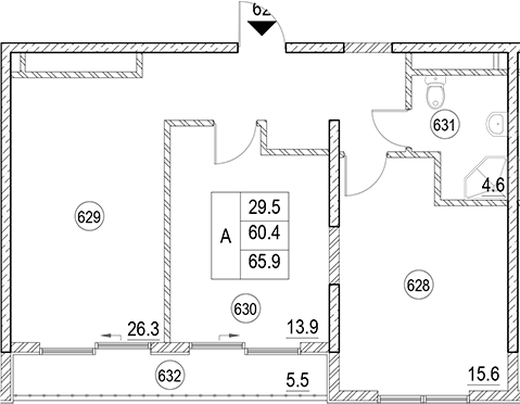 Планировка 60.4 м²
