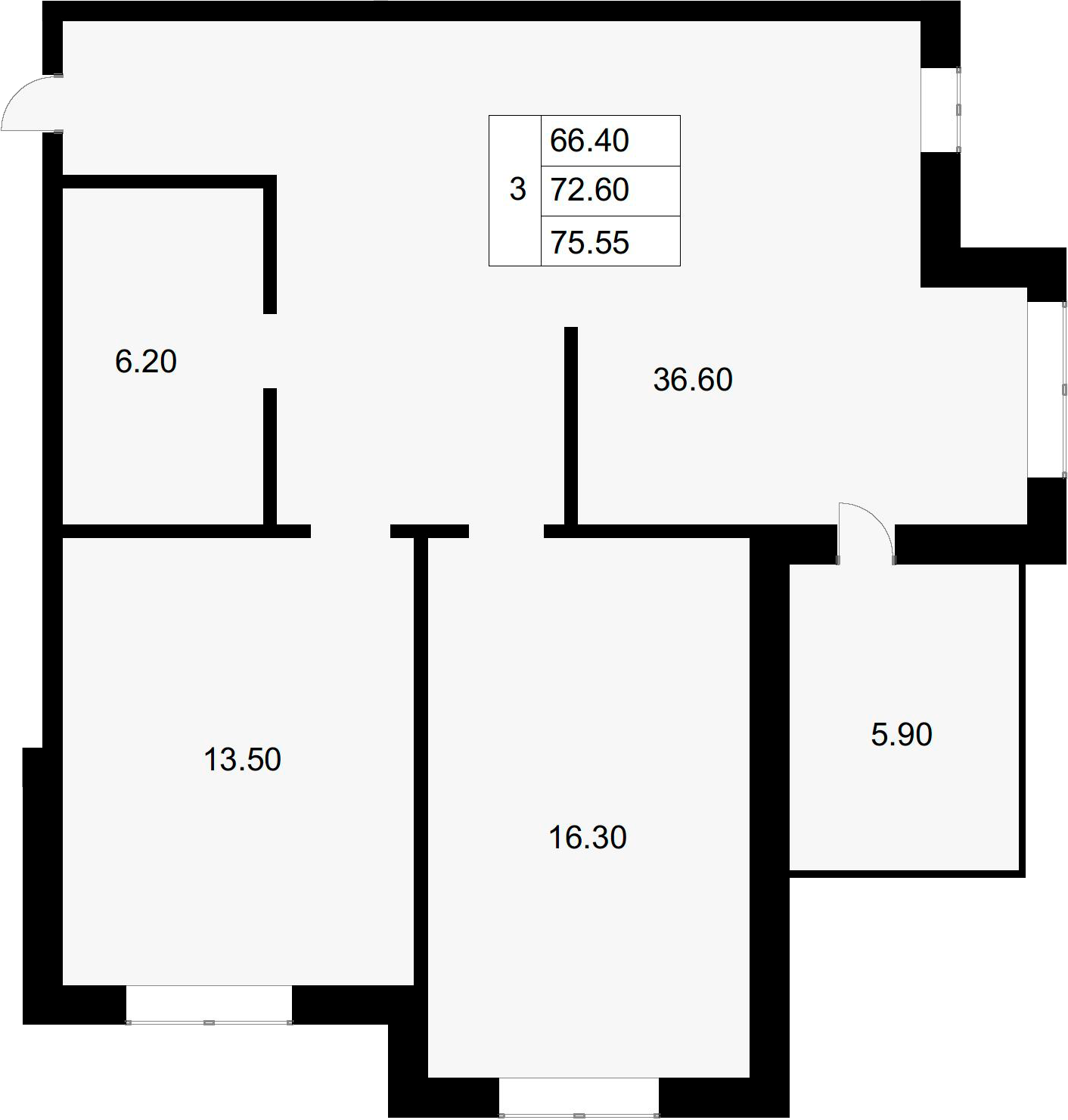 Планировка 72.6 м²