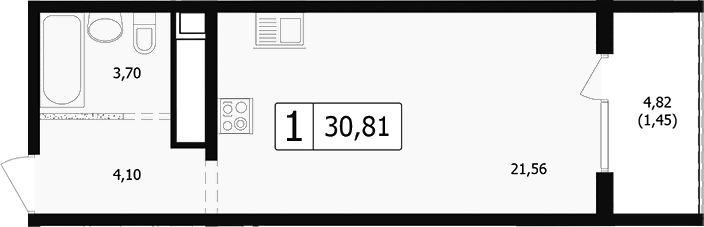 Планировка 28.05 м²