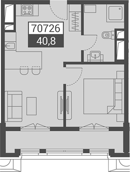 Планировка 40.8 м²