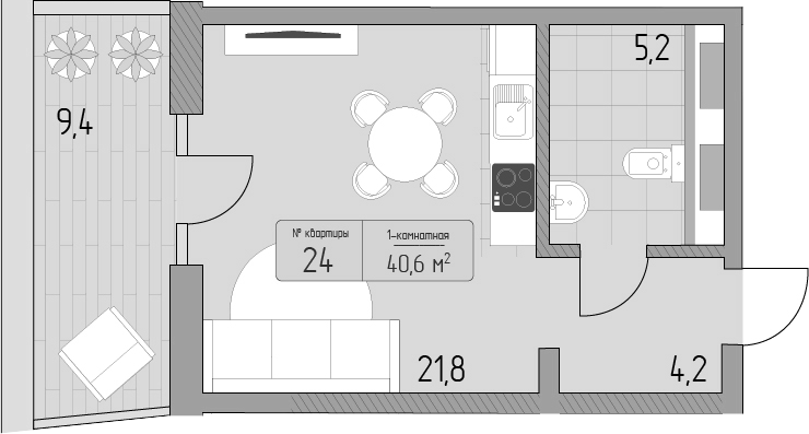 Студия · 31.2 м²