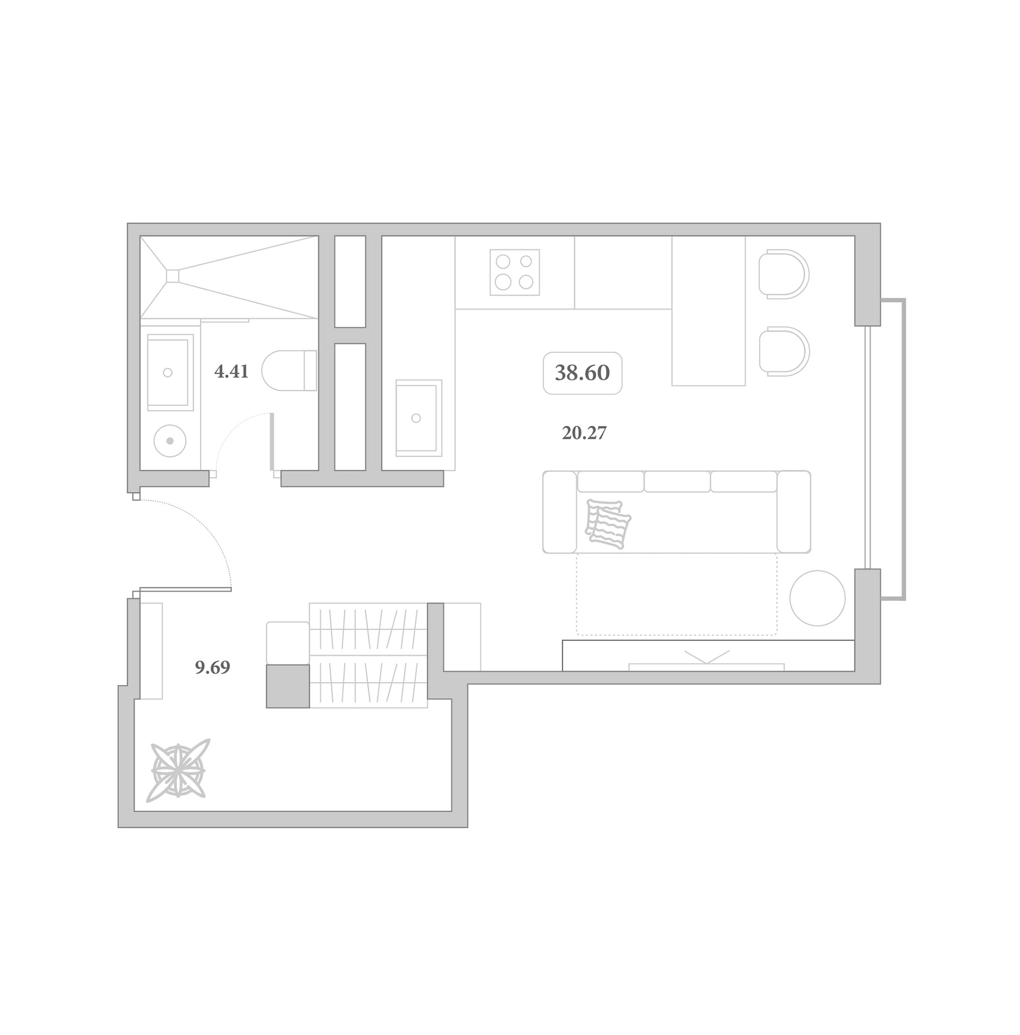 Продается 1-комн. квартира, 36.9 м²
