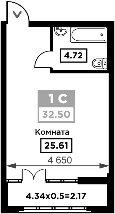 Планировка 30.33 м²