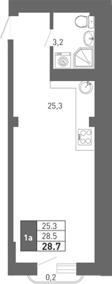 Планировка 29.3 м²