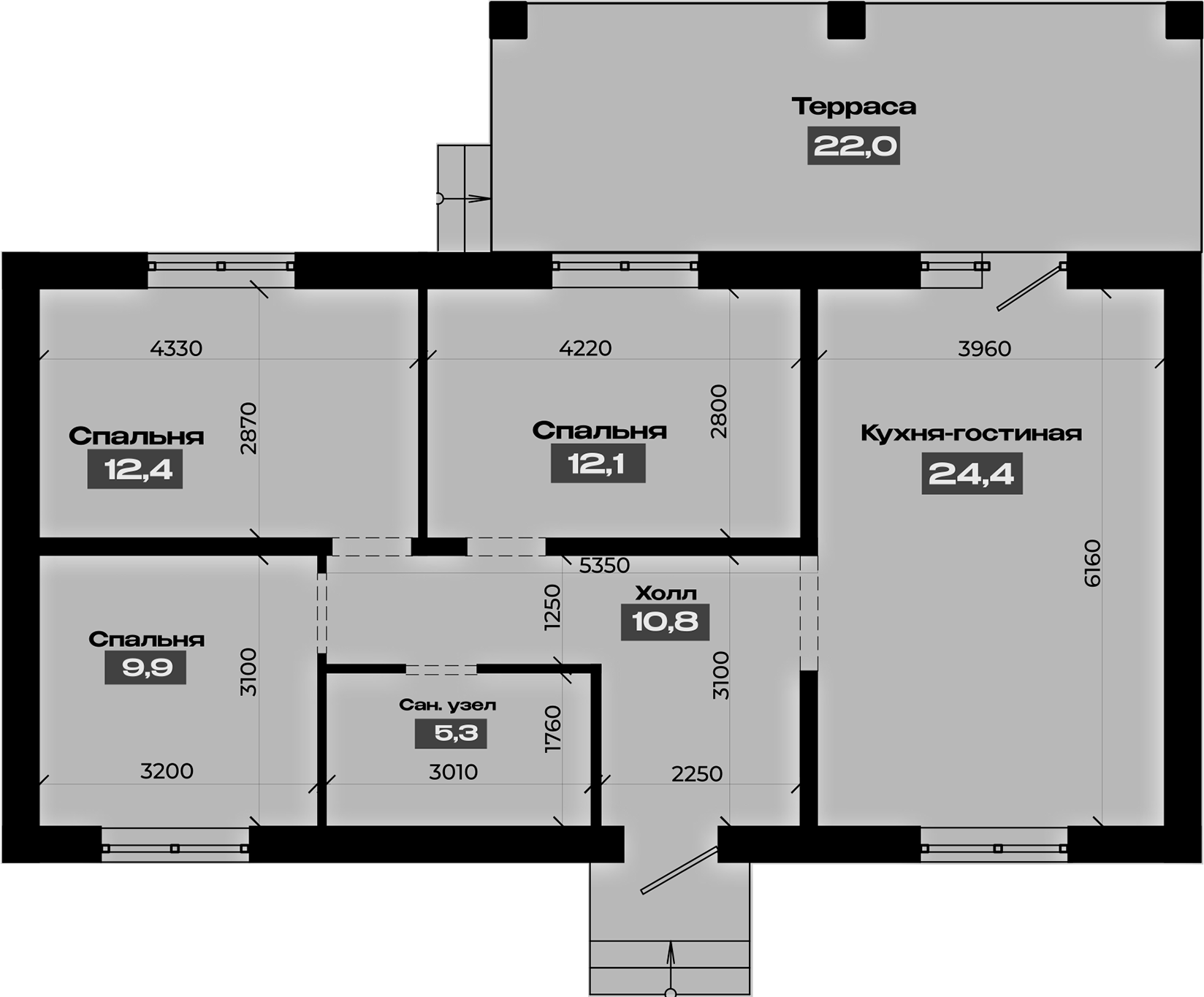 Планировка 74.9 м²