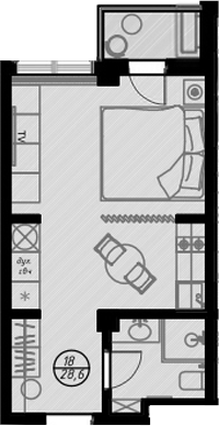 Продается 1-комн. квартира, 26.6 м²