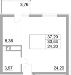 Планировка 33.53 м²