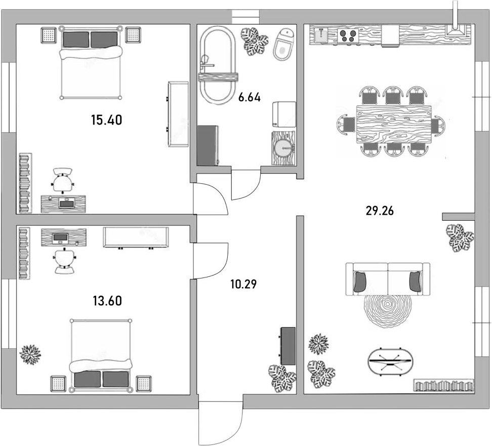 Планировка 138.5 м²