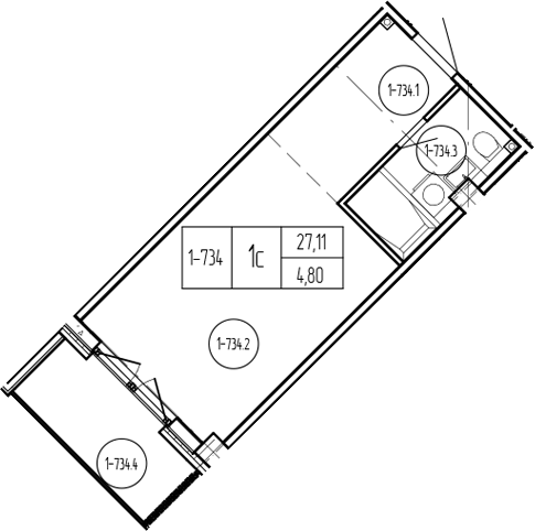 Планировка 27.11 м²