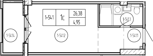Планировка 26.38 м²