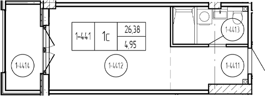 Студия · 26.38 м²