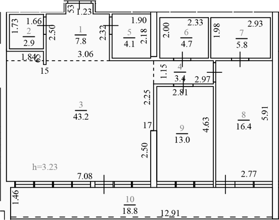 Планировка 101.3 м²