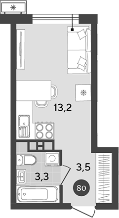 Планировка 20 м²