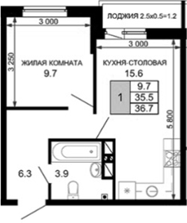 Продается 1-комн. квартира, 35.5 м²