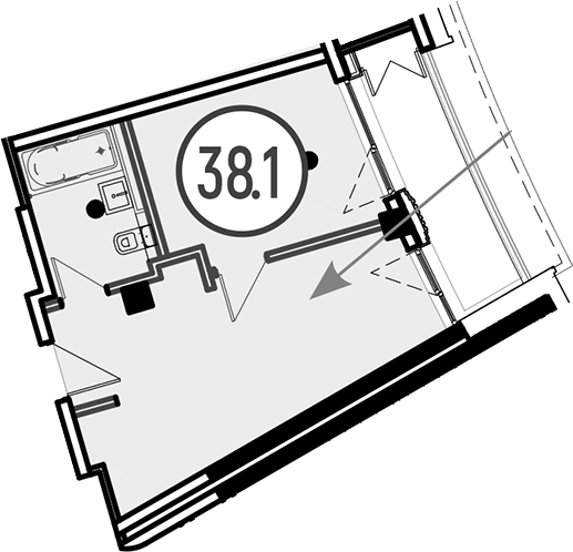 Продается 1-комн. квартира, 38.1 м²