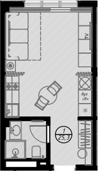 Планировка 25.2 м²