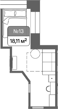 Планировка 18.11 м²