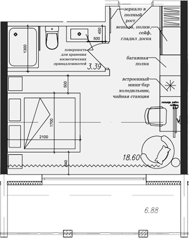Планировка 23.73 м²