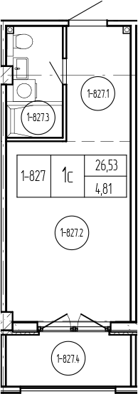 Планировка 26.53 м²