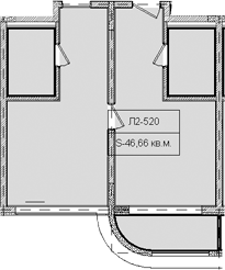 Планировка 46.66 м²