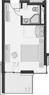 Планировка 20.6 м²