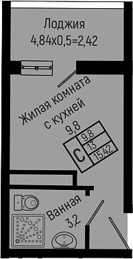 Планировка 13 м²