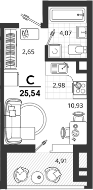 Планировка 20.63 м²
