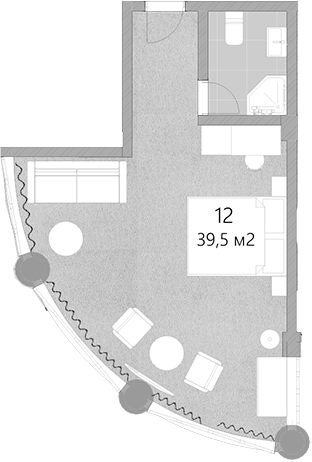 Планировка 39.5 м²
