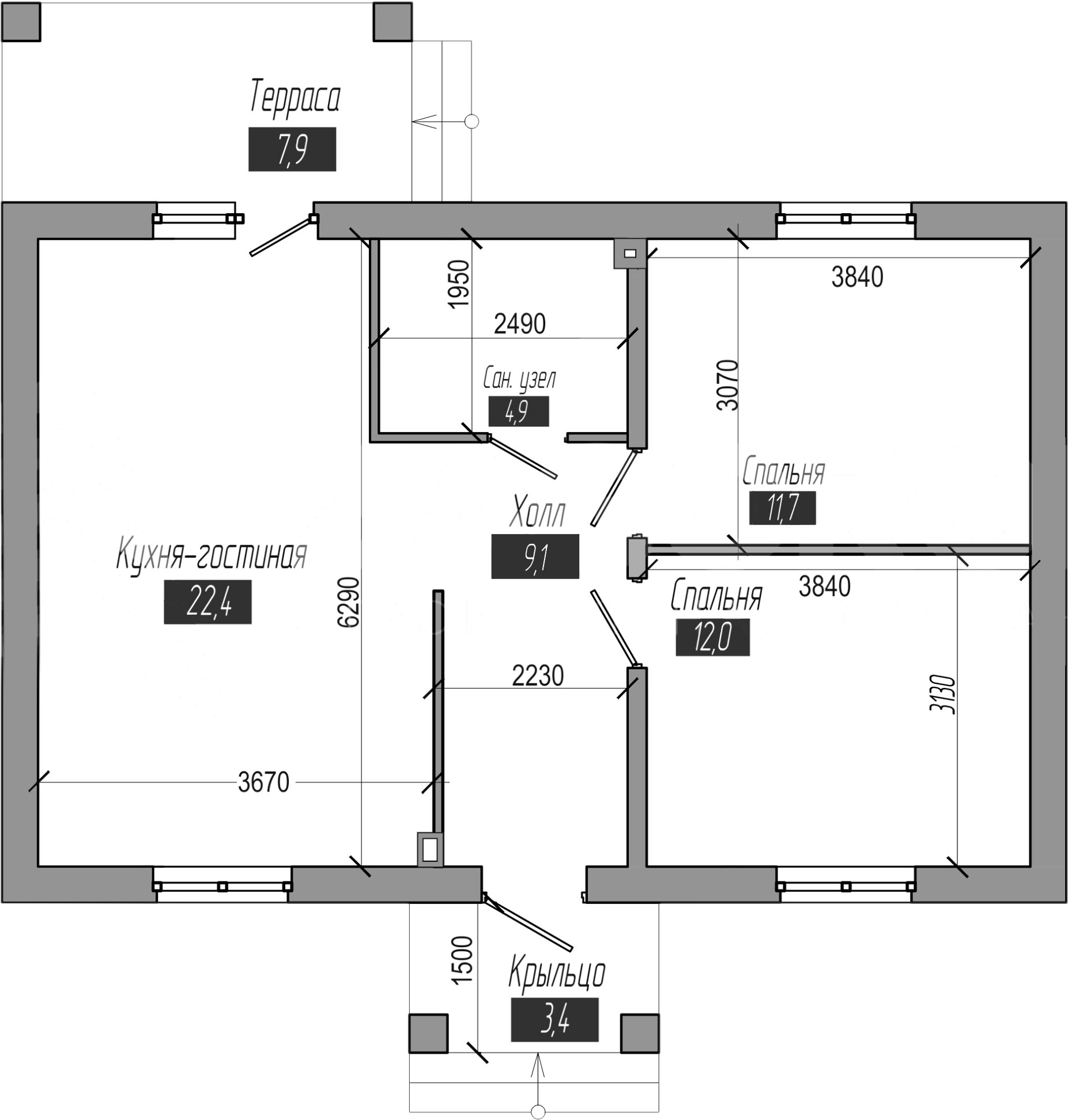 Планировка 63.23 м²