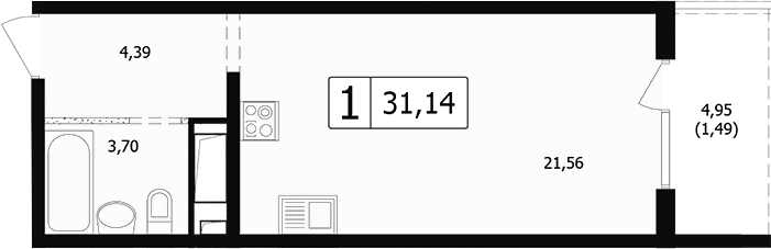 Планировка 27.81 м²