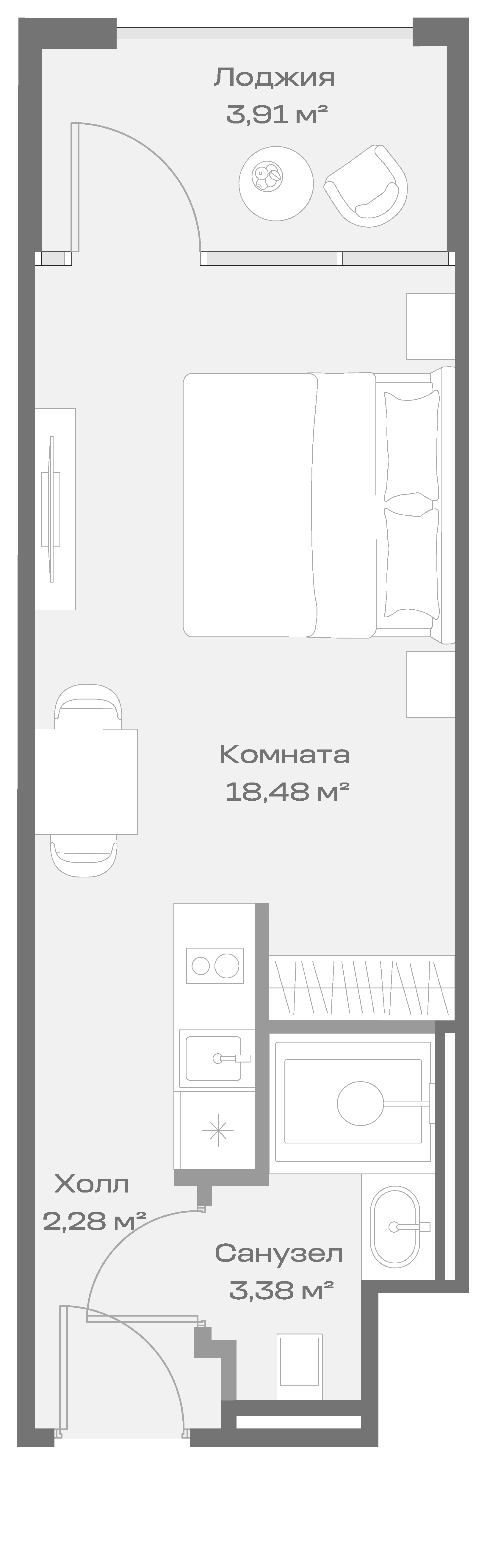 Планировка 24.14 м²