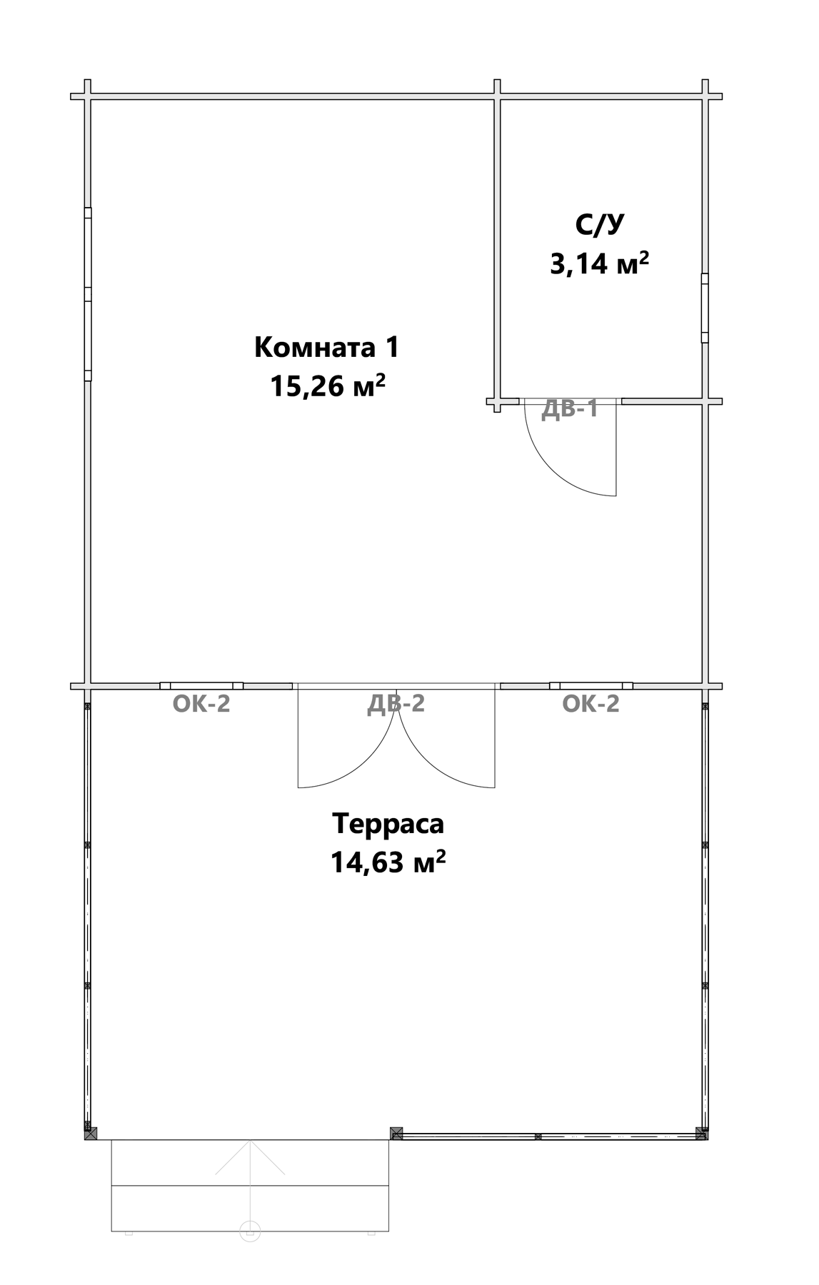 Планировка 18.37 м²